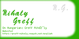 mihaly greff business card